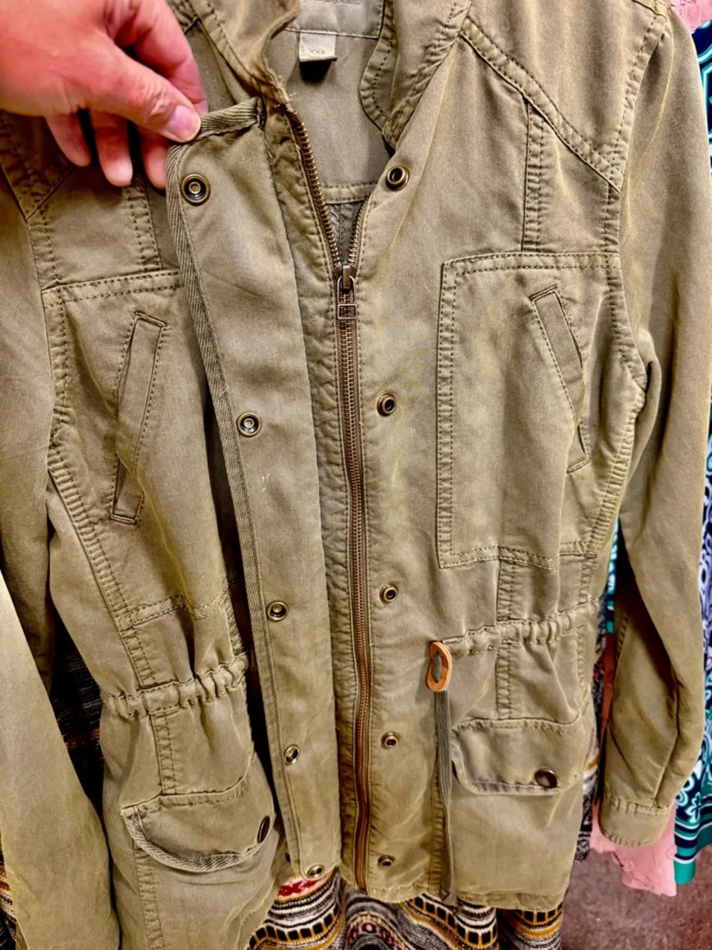 hinge Olive Utility Drawstring Jacket - Picture 9 of 10